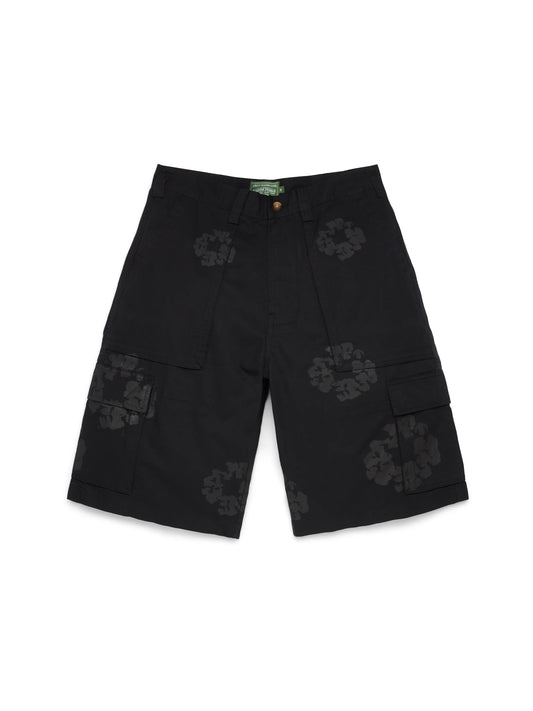 DENIM TEARS MONO WREATH CARGO SHORT BLACK