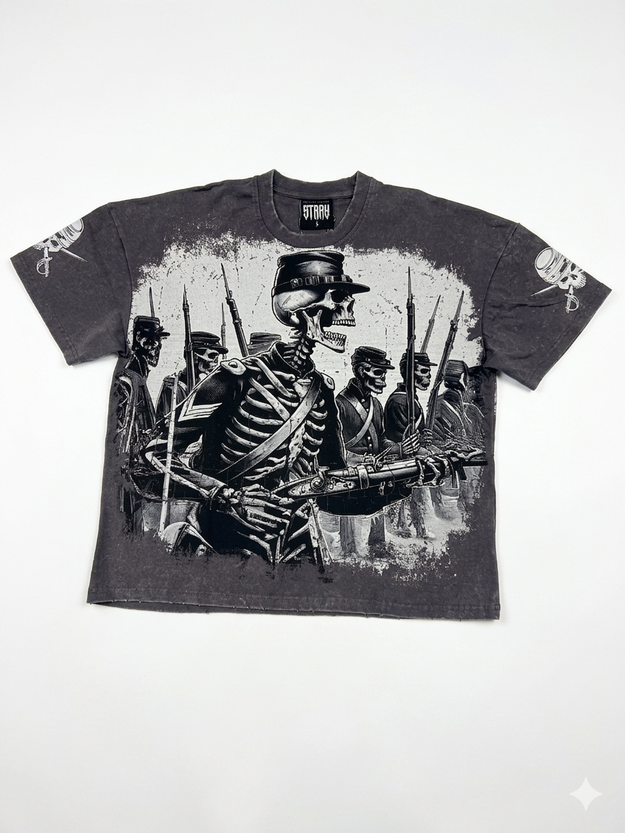 STRAY - SKELETON ARMY T-SHIRT - CHARCOAL 1749
