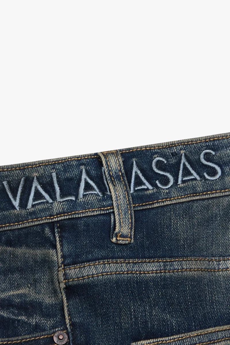 VALABASAS MR. FLEX DIRTY DARK BLUE WASH SKINNY JEANS