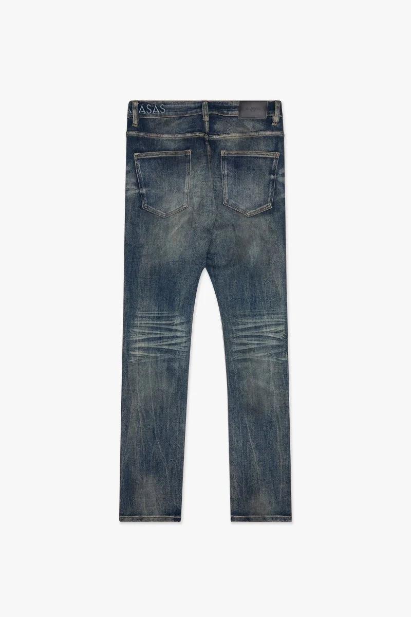 VALABASAS MR. FLEX DIRTY DARK BLUE WASH SKINNY JEANS