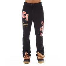 CULT-HIPSTER SWEATPANTS "VARSITY" IN BLACK-624A2-HS24A
