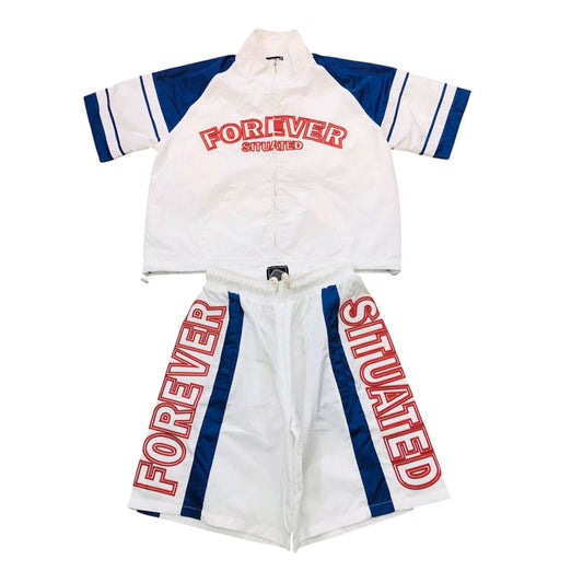 Forever Situated Short Set - Track - white.Blue - Tracksuit