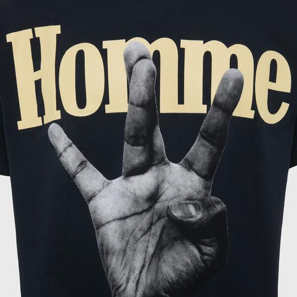 HOMME FEMME-TWISTED FINGERS TEE BLACK WITH RED AND GREEN