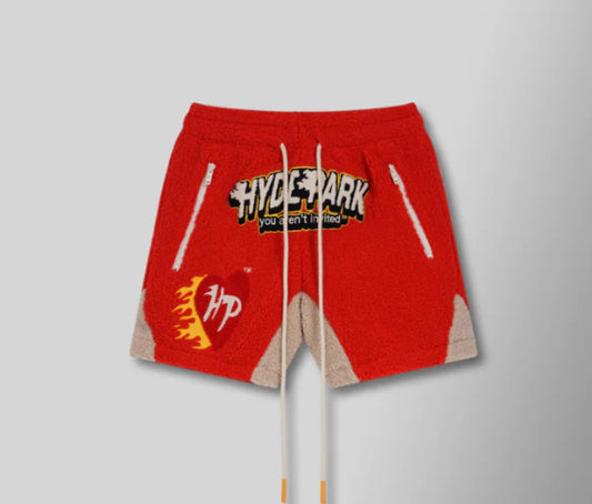 HYDEPARK-HP FIREBALL SHERPA SHORT - RED