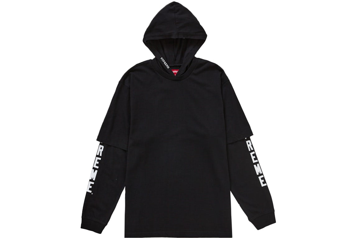 Supreme Layered Hooded L/S Top (SS24) Black