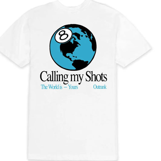 OUTRANK CALLING MY SHOTS WHITE TEE