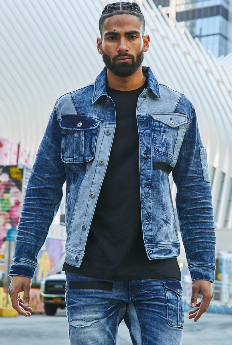JORDANCRAIG-FORT GREENE DENIM TRUCKER JACKET (TONAL BLUE) -91560