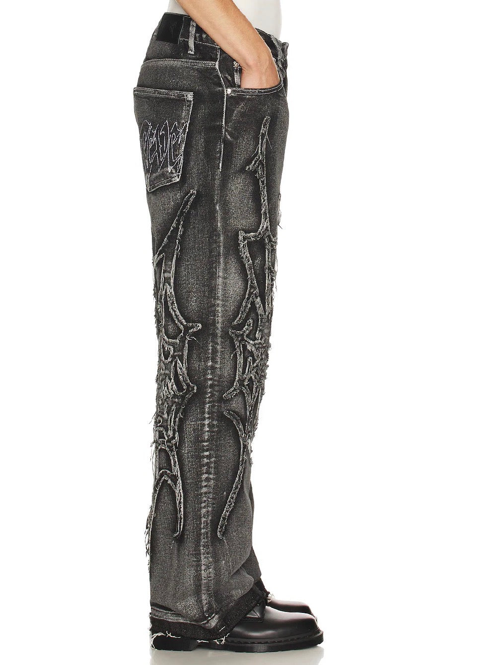 REVENGE Spider Web Denim Pant