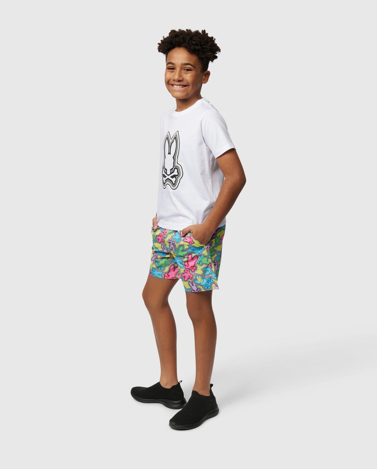 PSYCHOBUNNY-Kids Maybrook Lightweight Swim Trunk -B6W119B2SW