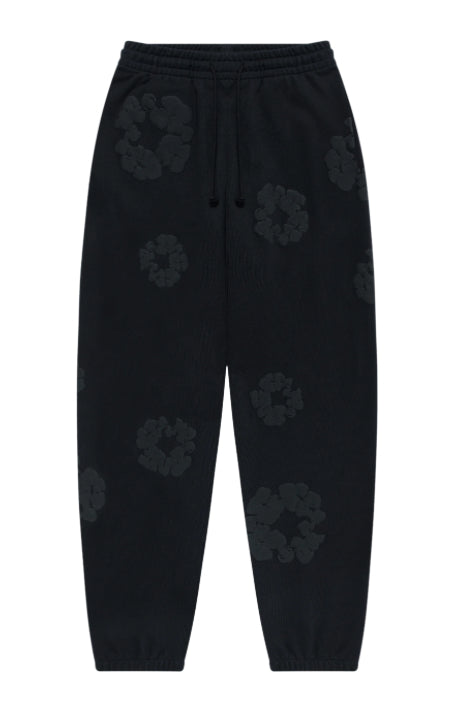 DENIM TEARS-Mono Cotton Wreath Sweatpants Black-024-006-140
