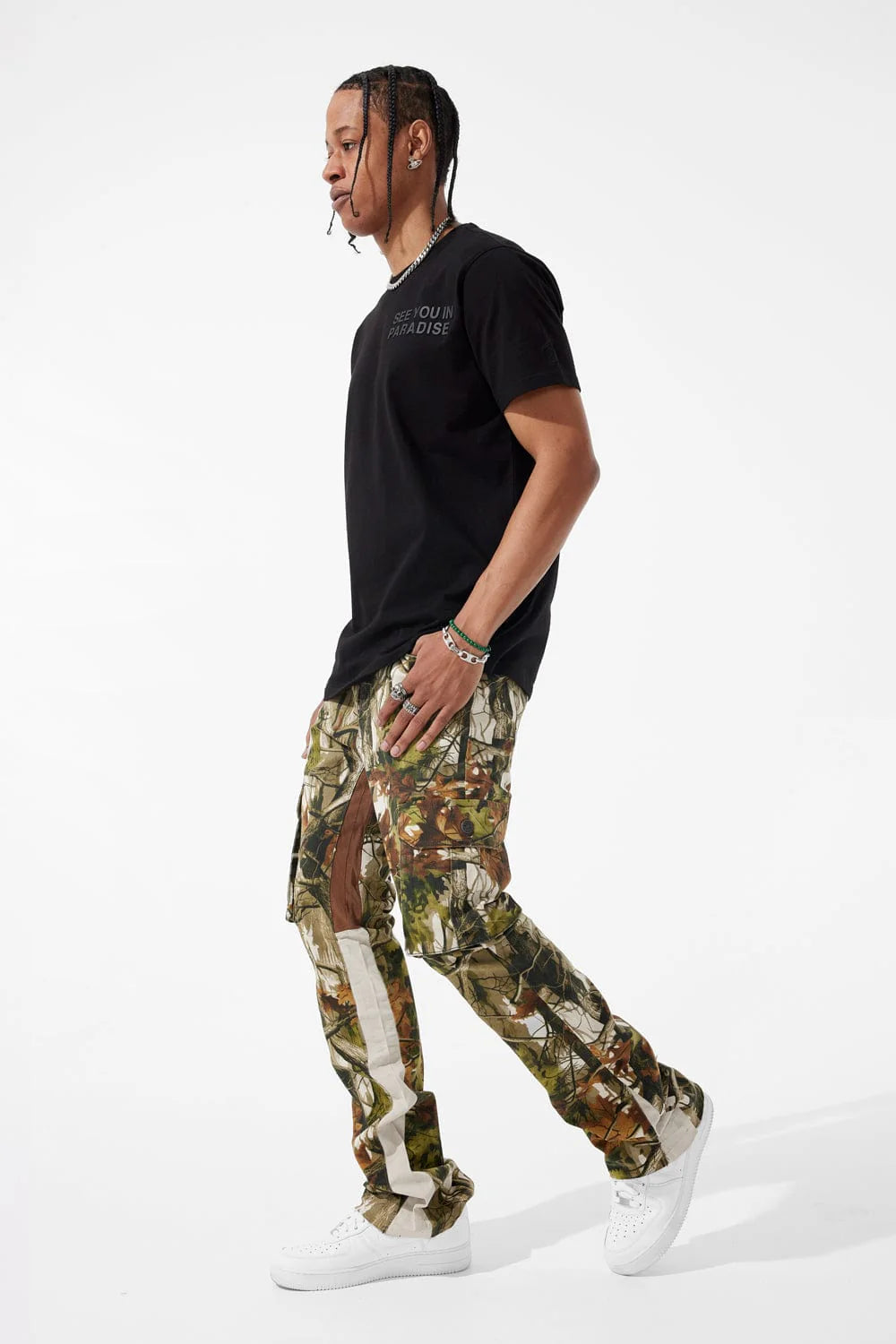 JORDAN CRAIG-KIDS STACKED CAMO CARGO DENIM (OAK)-JTF222C