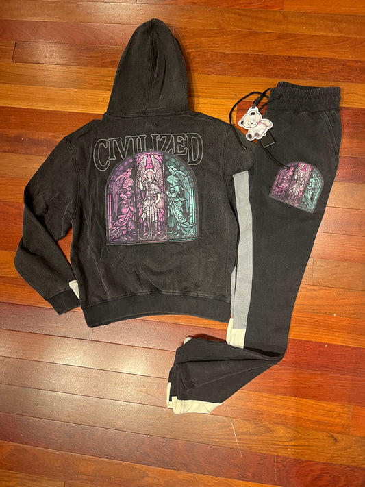 Civilized- Bear Pull Over Jogger Set-CV5580
