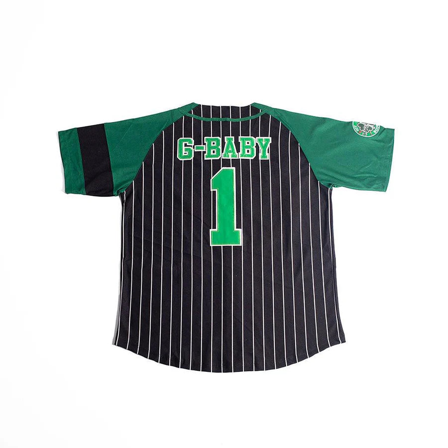 HEADGEM CLASSIC-G-BABY PINSTRIPE BASEBALL JERSEY (BLACK)-HGC071-BAJ-08