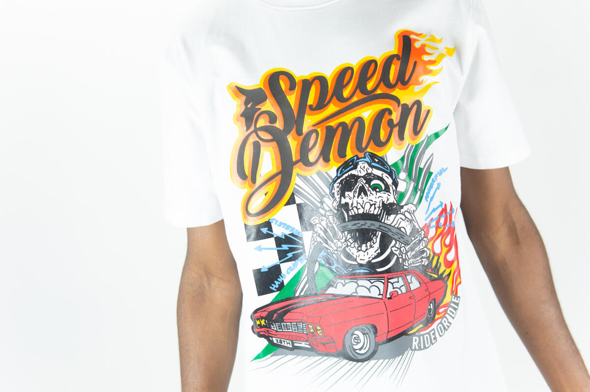 REBEL MINDS-SPEED DEMON GRAPHIC TEE-141-146