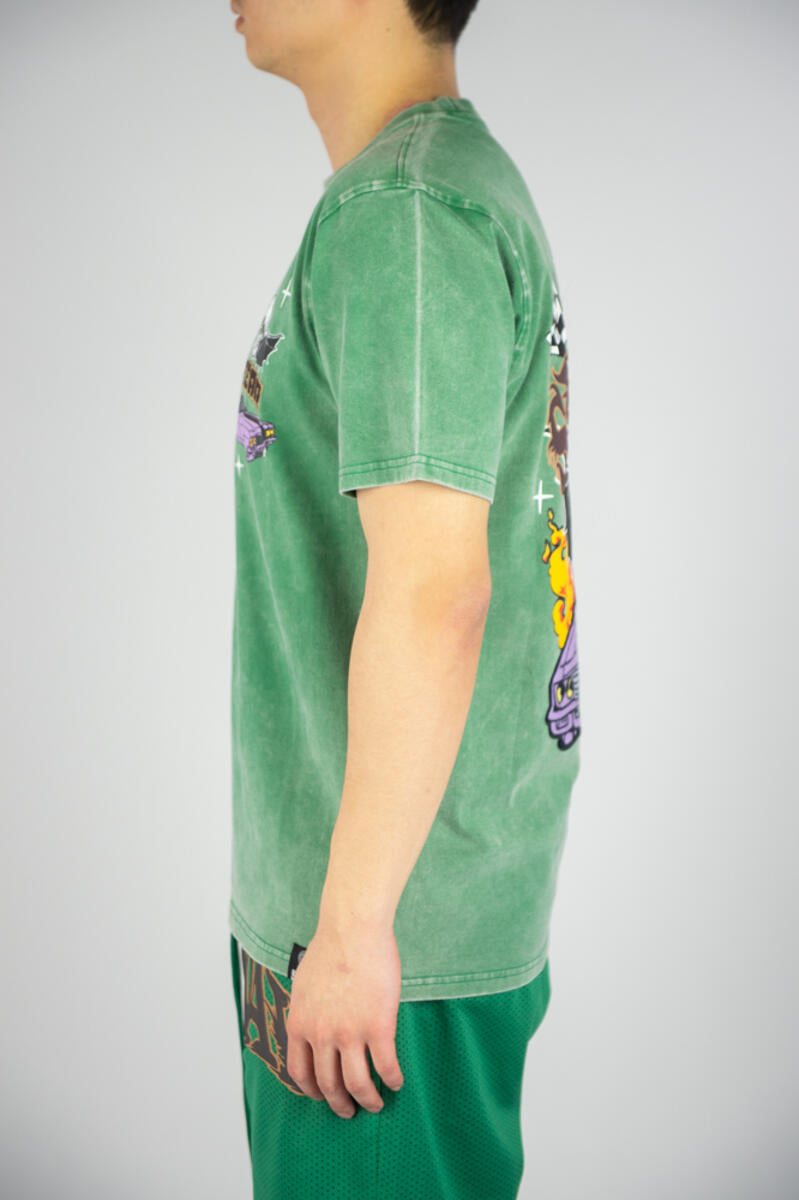 REBEL MINDS-ACID WASHED SPEEDWAY TEE-141-145