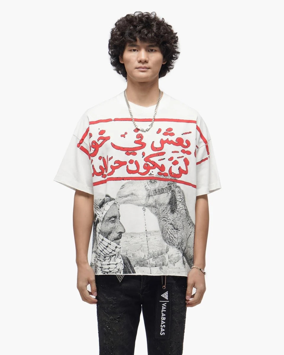 VALABASAS CAMEL WHITE TEE