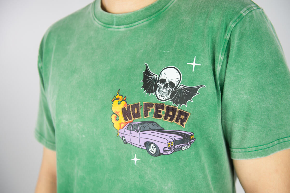 REBEL MINDS-ACID WASHED SPEEDWAY TEE-141-145