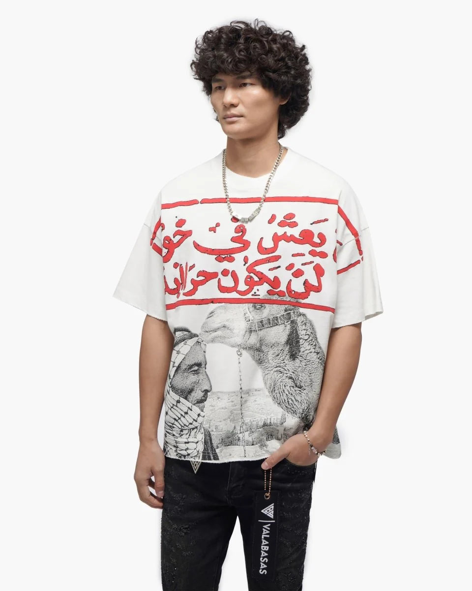 VALABASAS CAMEL WHITE TEE