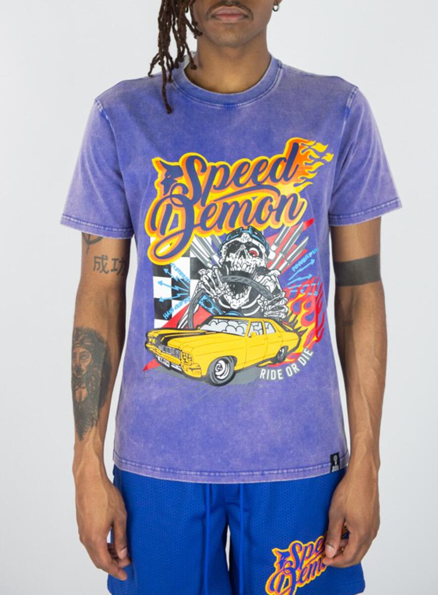 REBEL MINDS-SPEED DEMON GRAPHIC TEE-141-146