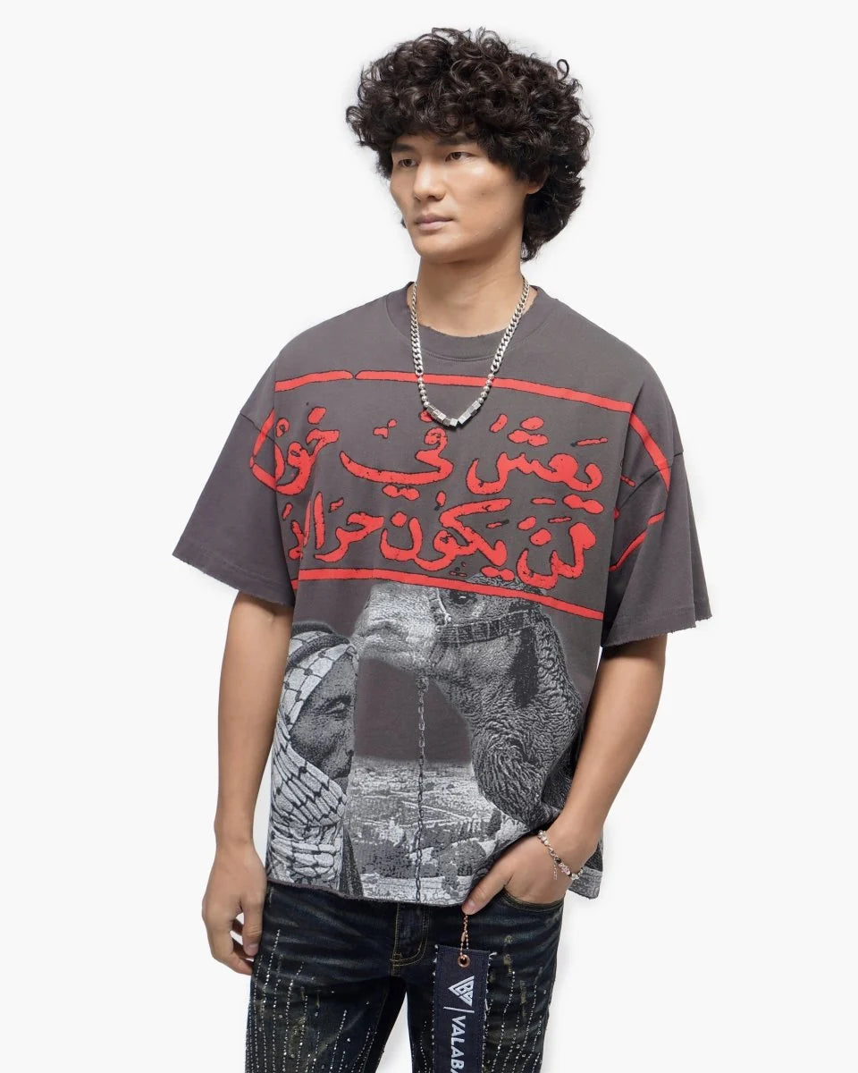 VALABASAS CAMEL GREY TEE