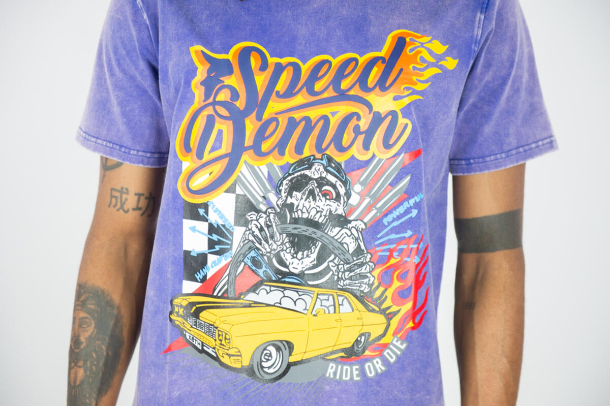 REBEL MINDS-SPEED DEMON GRAPHIC TEE-141-146