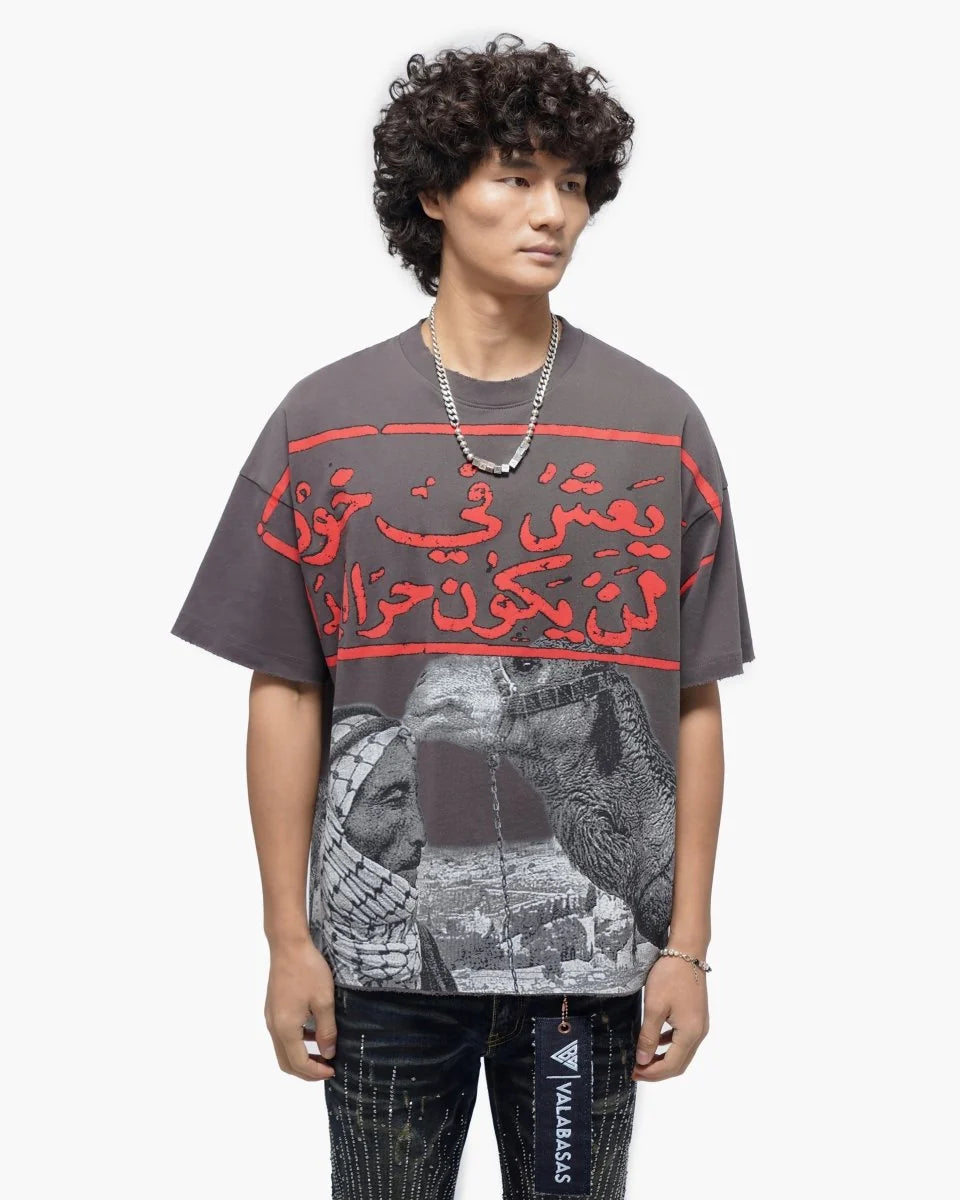 VALABASAS CAMEL GREY TEE
