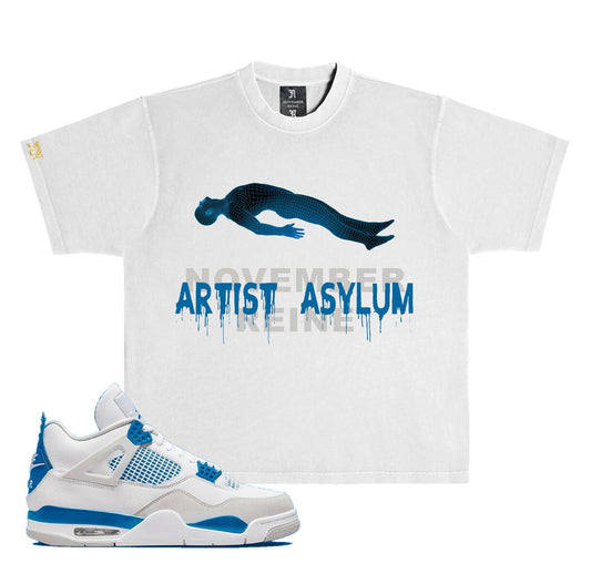 NOVEMBER REINE-ARTIST ASYLUM" HEAVYWEIGHT LUXURY WHITE AND MILITARY BLUE