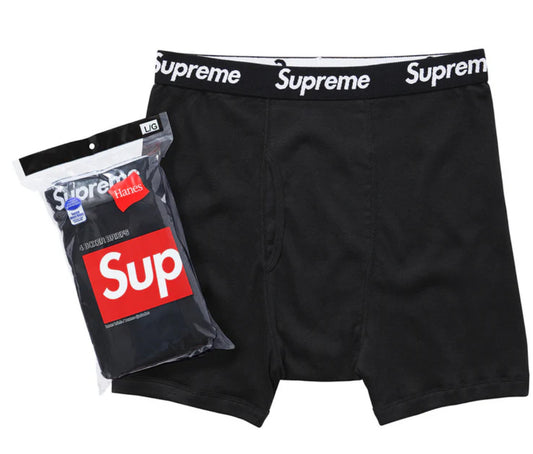 Supreme®/Hanes® Boxer Briefs (4 Pack) Black-99HAA36