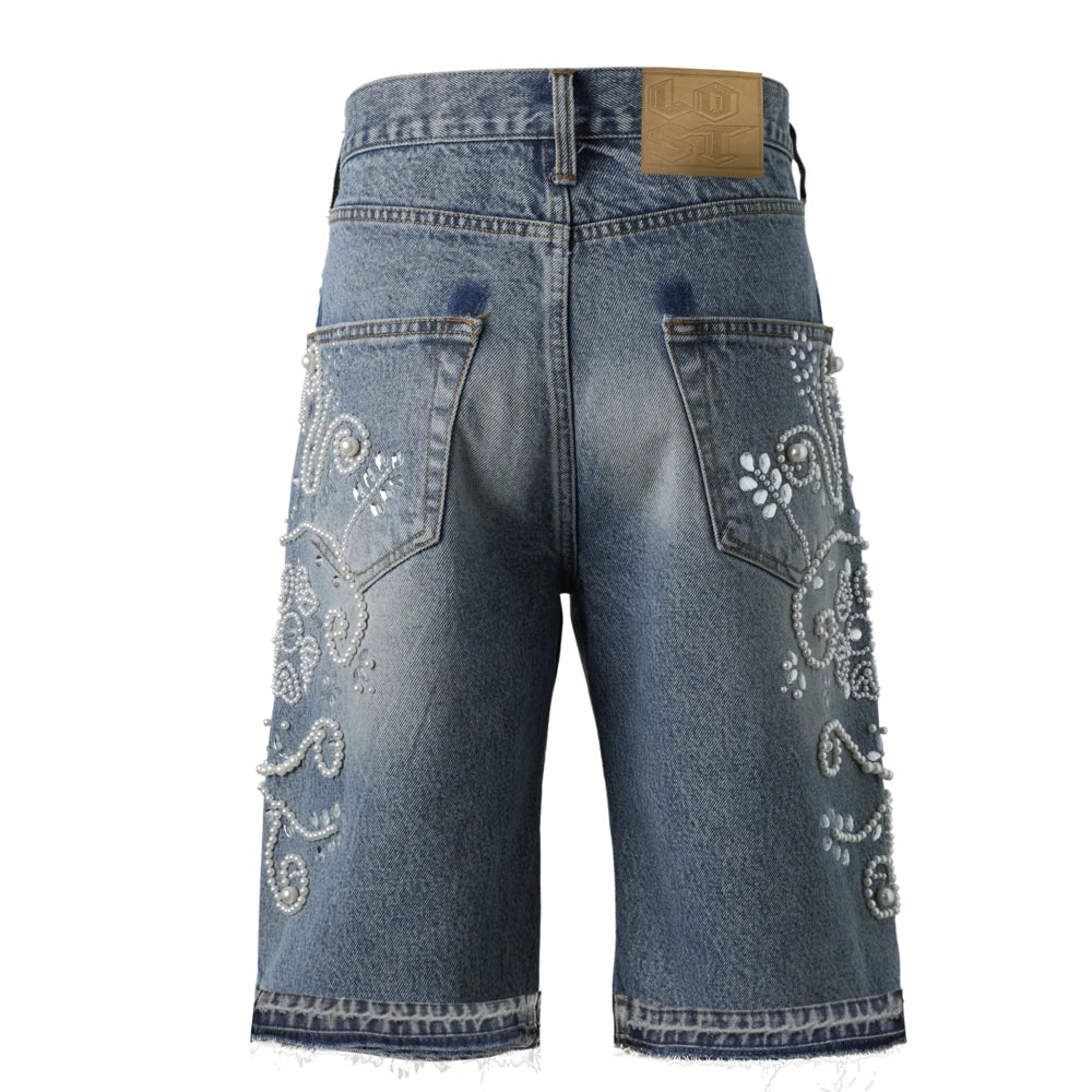 LOST INTRICACY Lace Jean Shorts