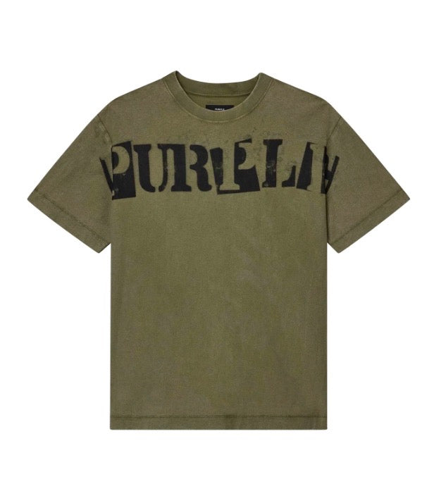 PURPLE textured ss tee winter moss