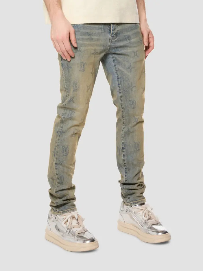 PURPLE Gothic Wire Monogram Skinny Jeans