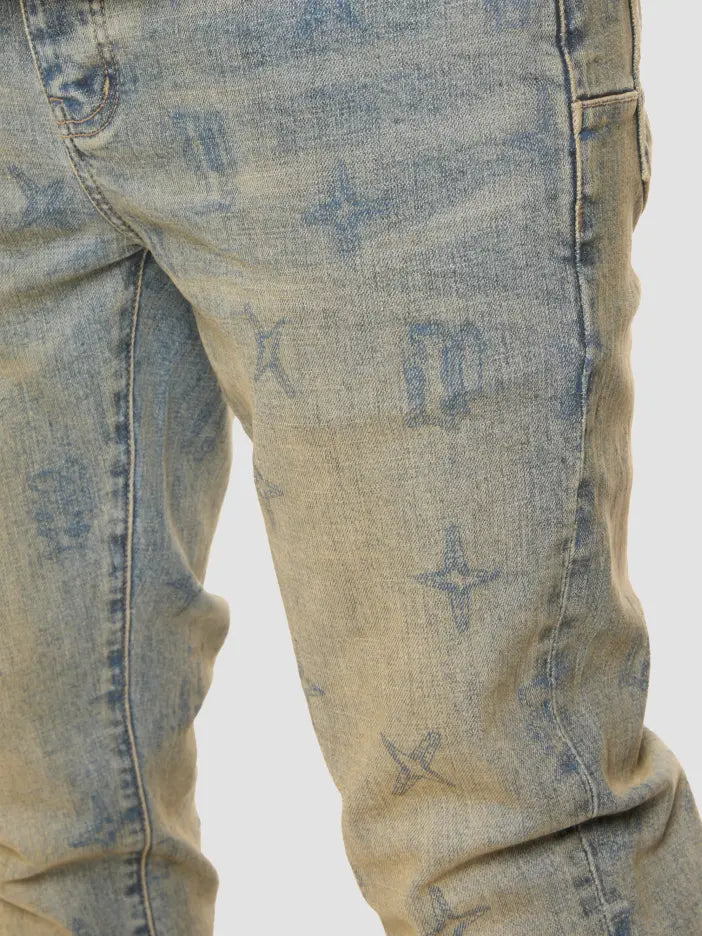 PURPLE Gothic Wire Monogram Skinny Jeans