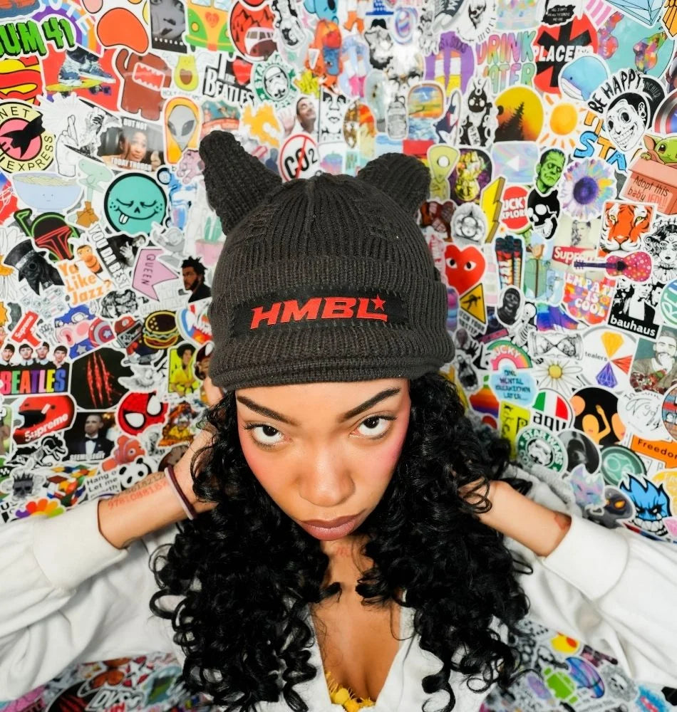 HMBL Charcoal, Red Tag OG Ears Beanie
