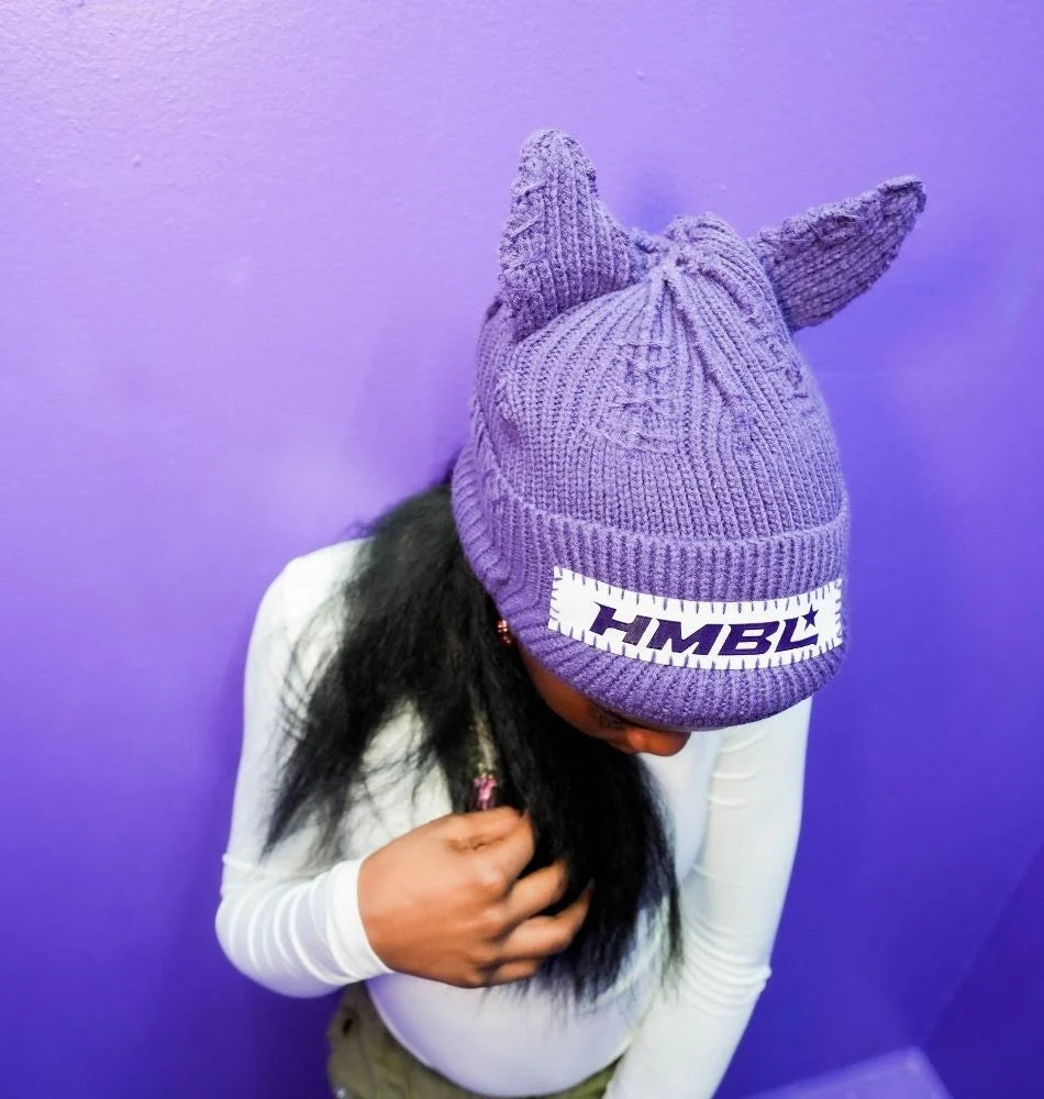 HMBL purple rain, OG ears beanie