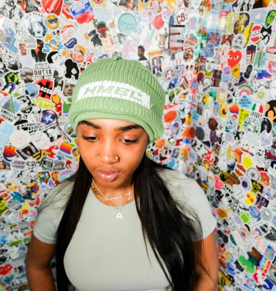 HMBL olive, no ears beanie