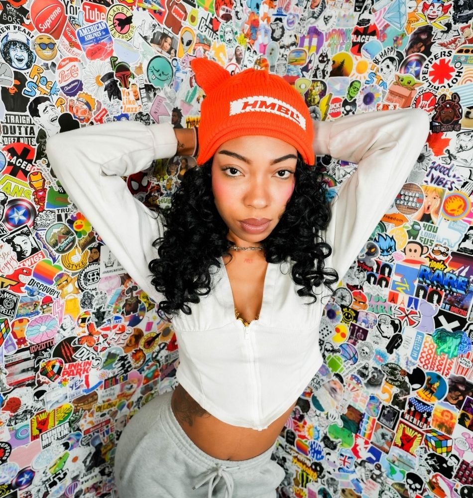 HMBL fall orange ears beanie