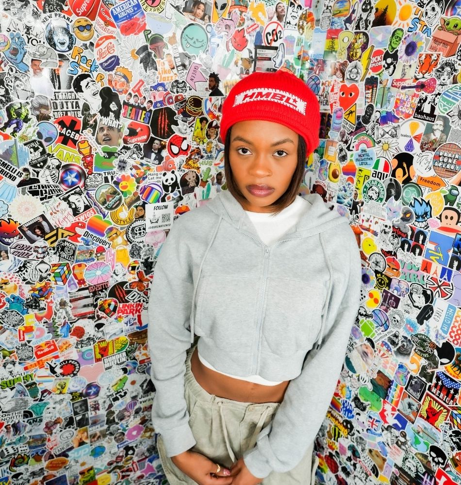 HMBL red October Triple layer beanie no ears