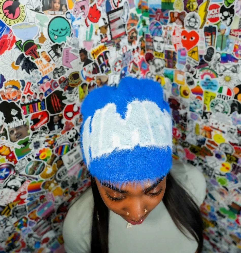 HMBL blueberry Ears fur beanie