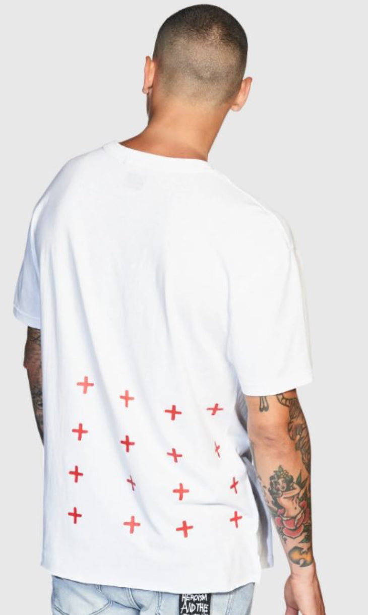 KUSBI-4x4BIGGIE SS TEE WHITE/RED-MEX21TE003