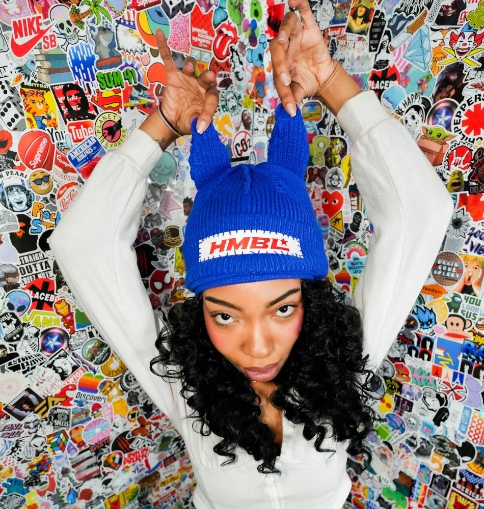 HMBL spider-Man, blue ears beanie