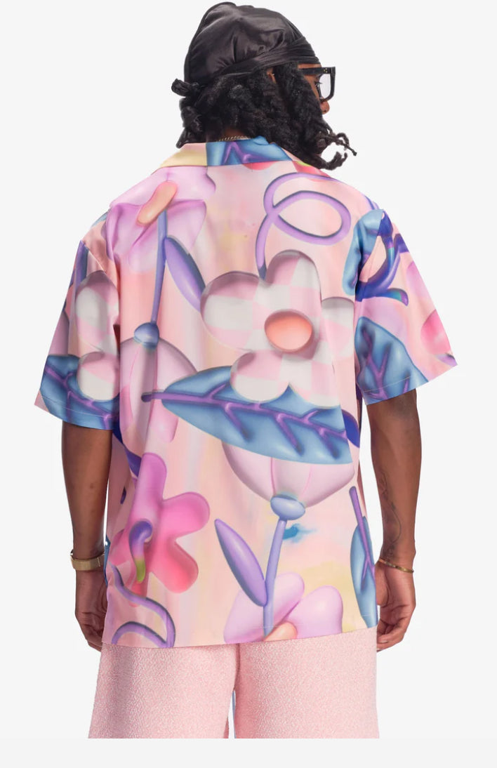 SUGARHILL-"FLORA" BUTTON-UP SHIRT (PINK)SH24-SUM1-54