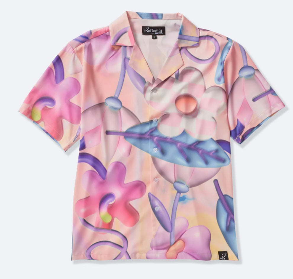 SUGARHILL-"FLORA" BUTTON-UP SHIRT (PINK)SH24-SUM1-54