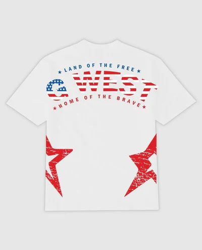 G WEST- USA FLAG ARCH LOGO TEE-GWDTFL9065