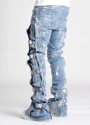 GUAPI-AQUA BLUE WAXED PREMIUM DENIM-N11ABWPD