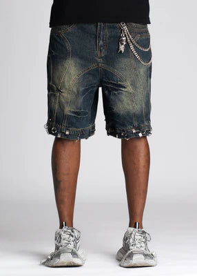 GUAPI-TEAL BLUE PIERCING SHORTS