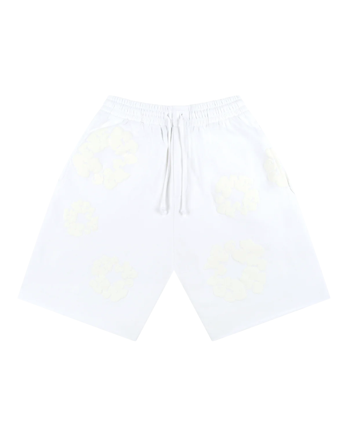 DENIM TEARS Mono Cotton Wreath Shorts White-SS24CR007
