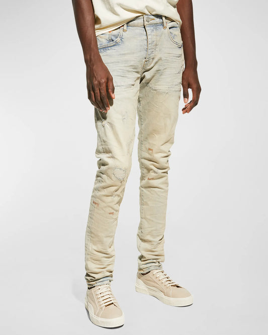 PURPLE Men's P001 Superlight Oil Repair Skinny Jeans