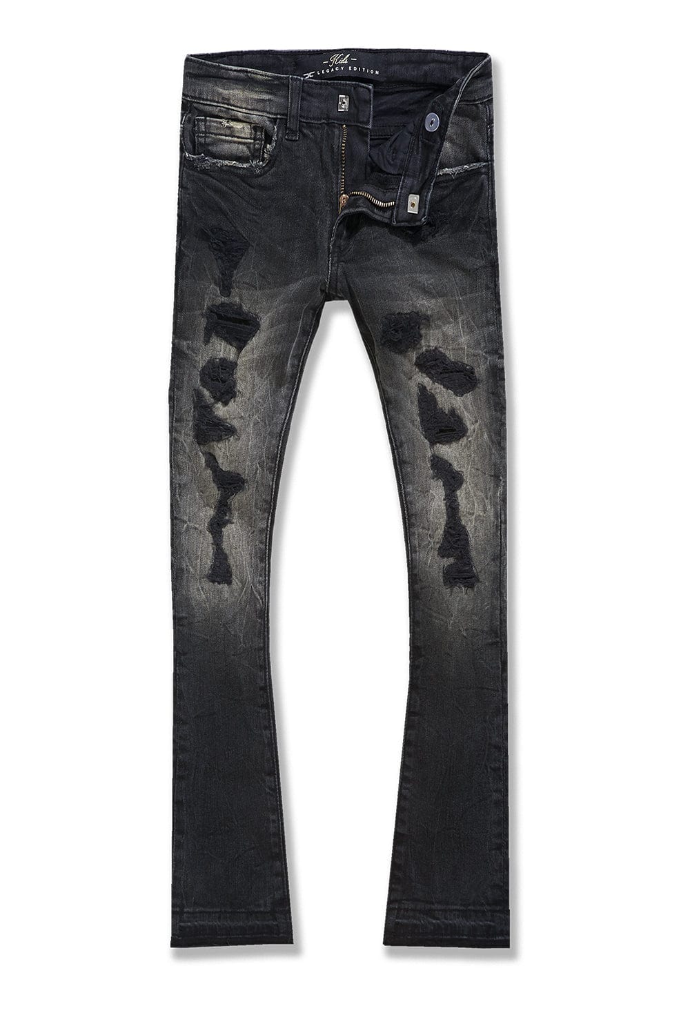 JORDANCRAIG-KIDS STACKED ROCKPORT DENIM (NATURE BLACK)-JTF1167RK