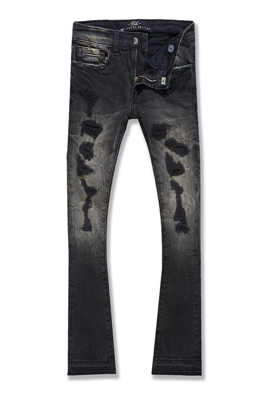 JORDANCRAIG-KIDS STACKED ROCKPORT DENIM (NATURE BLACK)-JTF1167RK