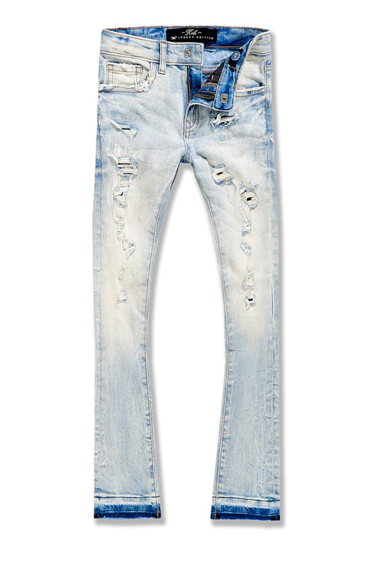 JORDANCRAIG-KIDS STACKED ROCKPORT DENIM (ICED LAGER)-JTF1167RK